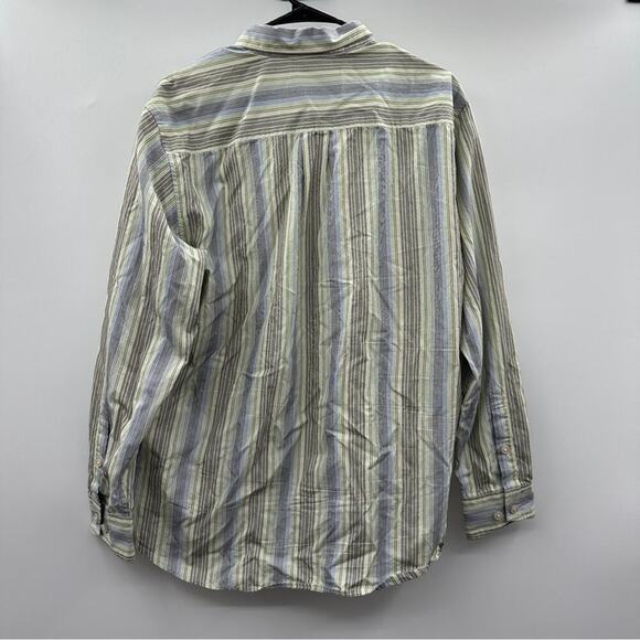 Tommy Bahama Yellow & Blue Striped Long Sleeve Button Down Shirt Size M - Picture 4 of 8